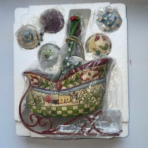 New in box Jim Shore 2007 Sleigh Bells Ring Christmas Sleigh with Ornaments